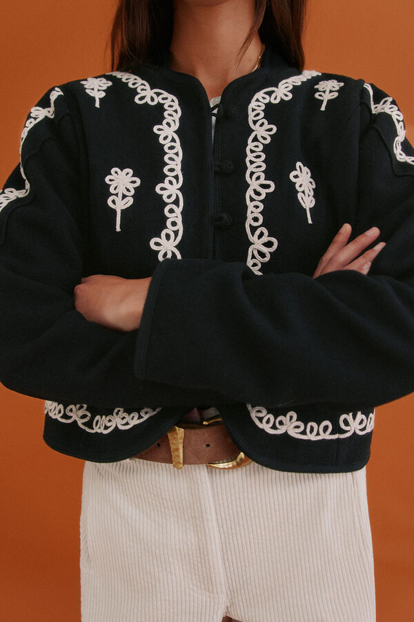 Hoss Intropia Fabiola. Chaqueta bordada Negro