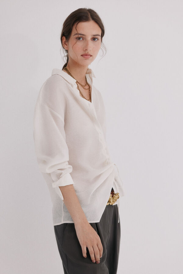 Hoss Intropia Cala. Camisa fruncido Azul