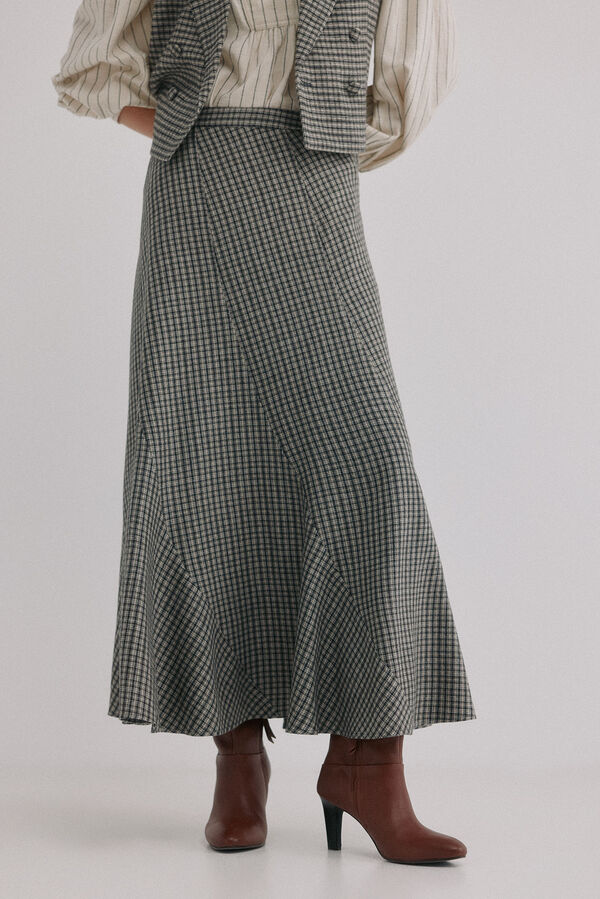 Hoss Intropia Romilda. Falda cuadros Estampado azul