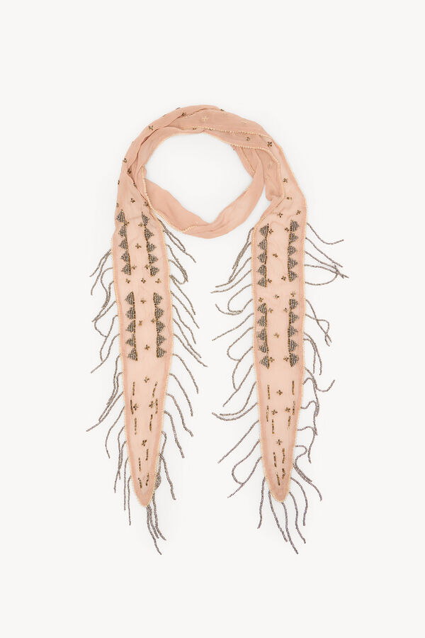 Hoss Intropia Noelia. Fular corbatero bordado Rosa