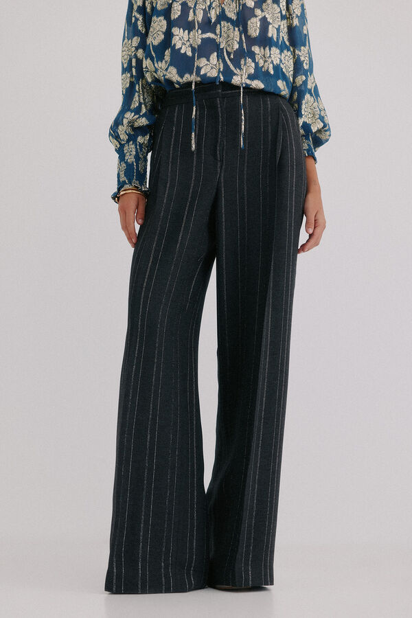 Hoss Intropia Pietra. Pantal&oacute;n a rayas Gris oscuro