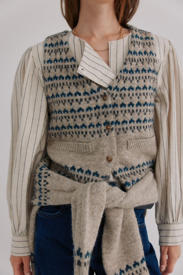 Hoss Intropia Nela. Chaleco tricot Estampado granate