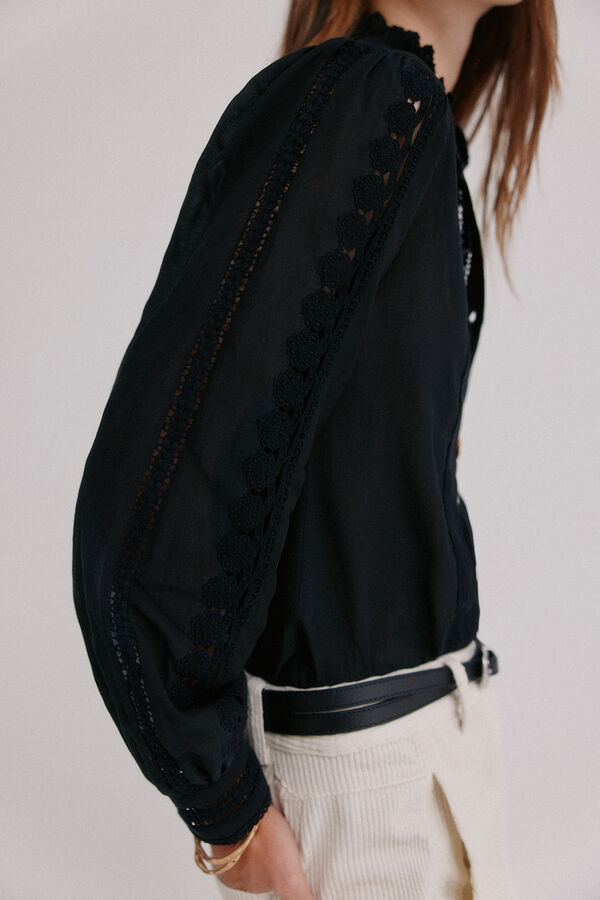 Hoss Intropia Celina. Blusa bordada Negro