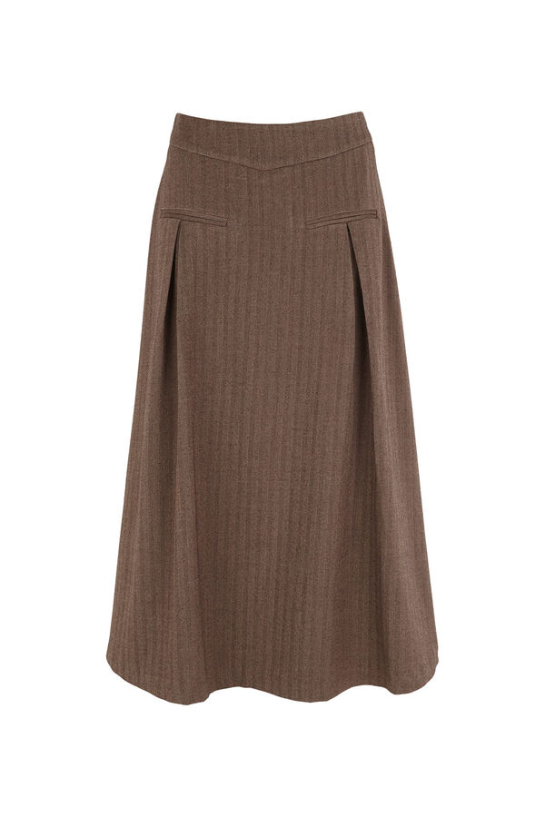 Hoss Intropia Reyes. Falda con pliegues Marron oscuro