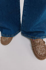 Hoss Intropia Marcela. Mocasines bordados de serraje Beige