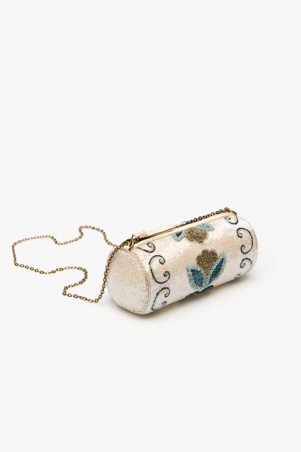 Hoss Intropia Nara. Bolso de abalorios Marfil