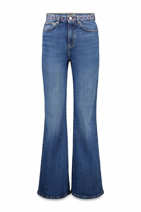 Hoss Intropia B&aacute;rbara. Vaqueros bordados Azul marino