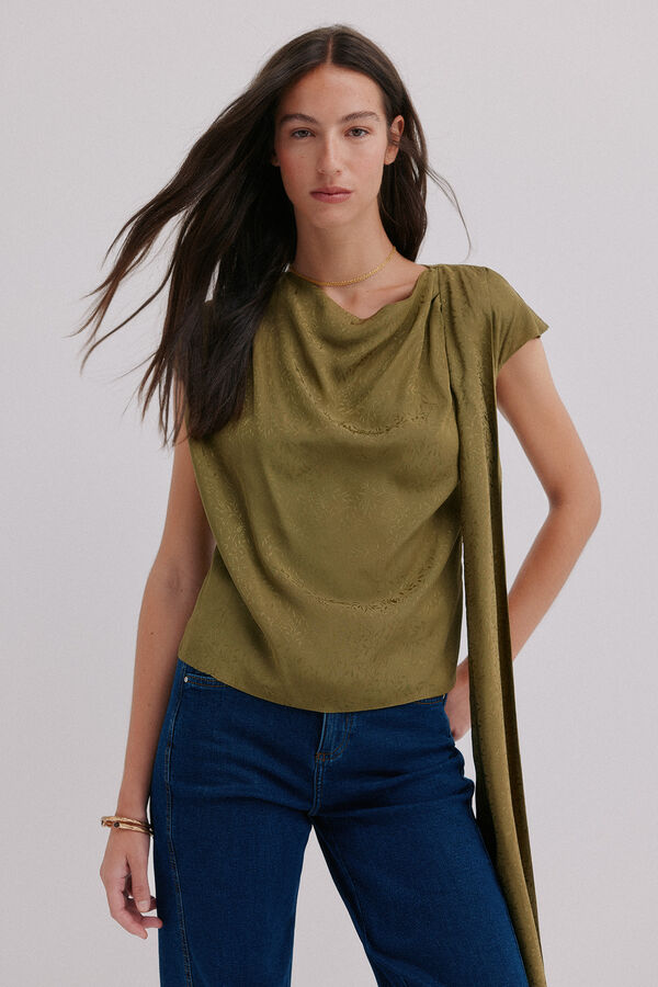 Hoss Intropia Charlotte. Top drapeado Kaki