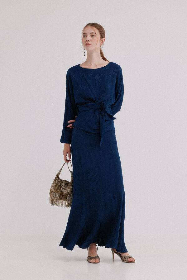 Hoss Intropia Calia. Blusa jacquard Azul marino