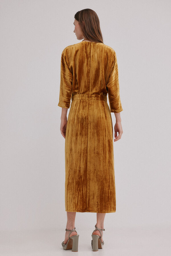 Hoss Intropia Alma. Vestido de terciopelo Dorado