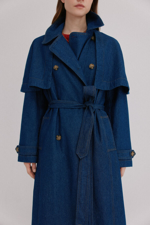 Hoss Intropia Darelle. Gabardina denim Azul marino