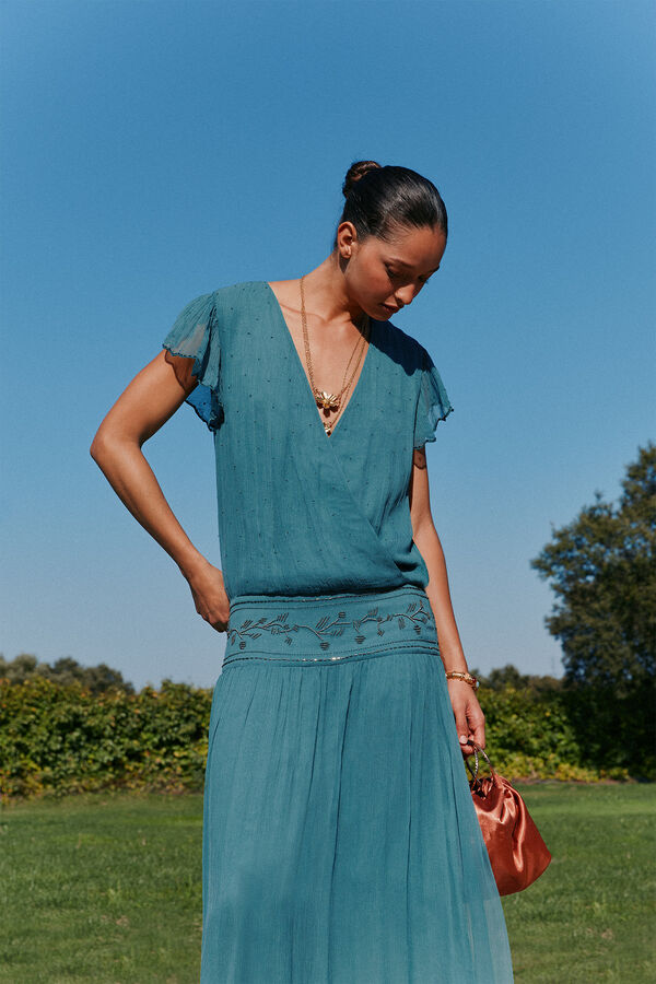 Hoss Intropia Ander. Vestido abalorios Azul