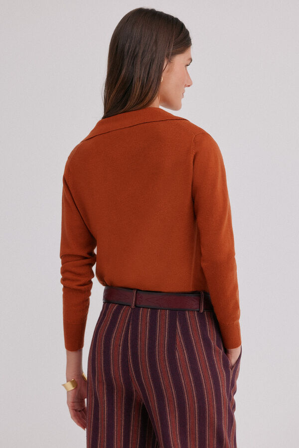 Hoss Intropia Idoia. C&aacute;rdigan con cuello solapa Naranja