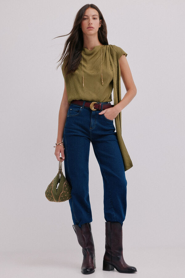 Hoss Intropia Charlotte. Top drapeado Kaki