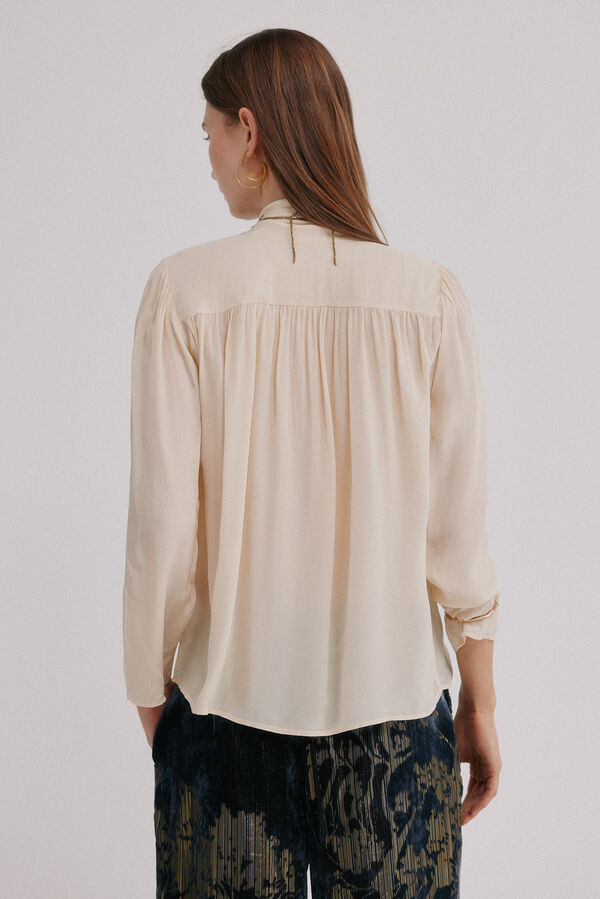 Hoss Intropia Carrie. Blusa con lazada Marfil