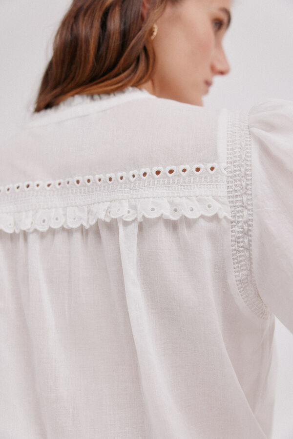 Hoss Intropia C&eacute;cile. Blusa bordada Blanco