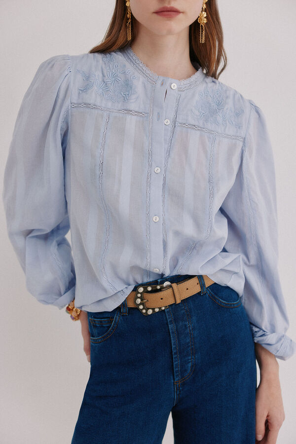 Hoss Intropia Clara. Blusa rom&aacute;ntica Azul