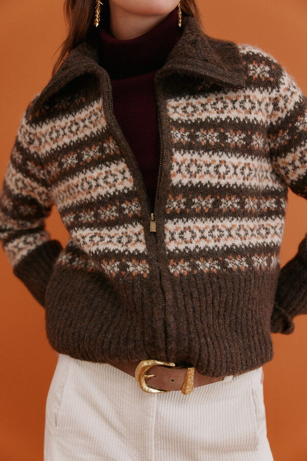 Hoss Intropia Inola. C&aacute;rdigan grecas Estampado Marron