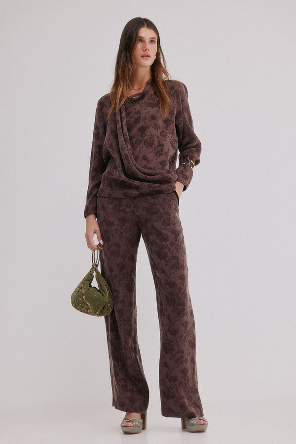 Hoss Intropia Concha. Blusa jacquard Marron