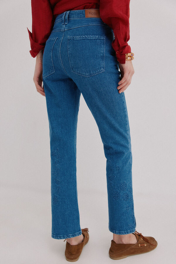 Hoss Intropia Bruna. Vaqueros bordados florales Azul