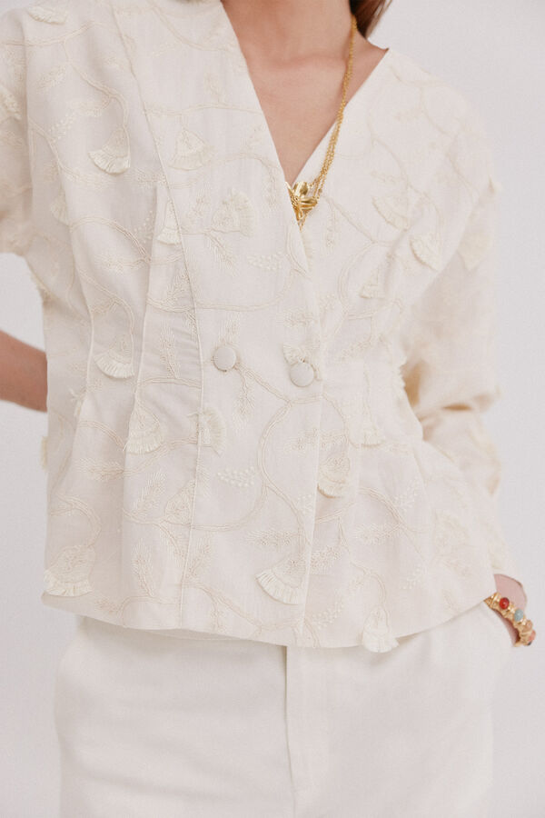 Hoss Intropia Gema. Blusa bordada Marfil