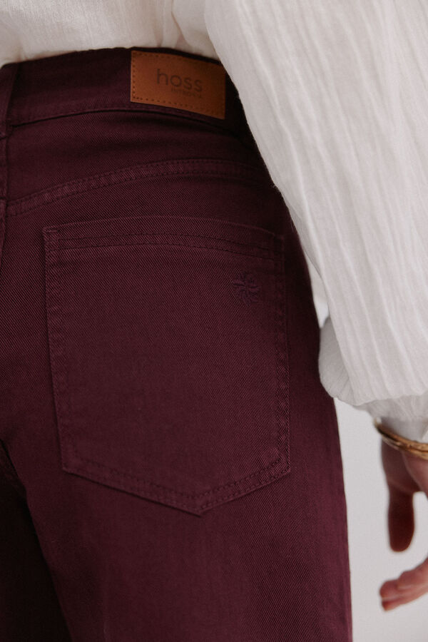 Hoss Intropia Bonnie. Vaqueros wide leg Granate