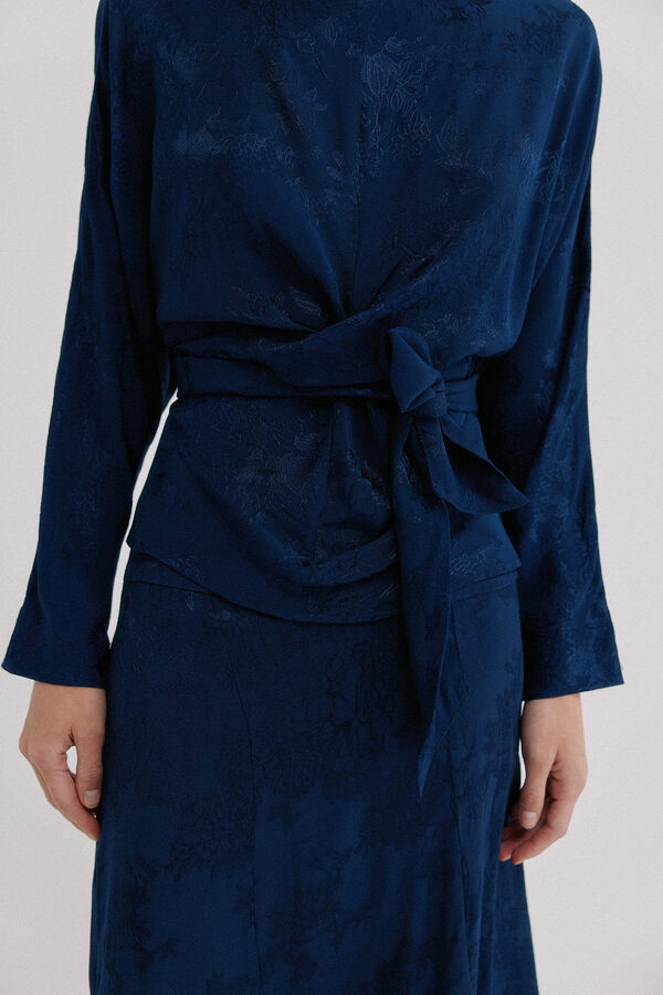 Hoss Intropia Calia. Blusa jacquard Azul marino