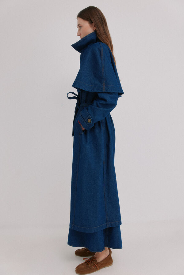 Hoss Intropia Darelle. Gabardina denim Azul marino