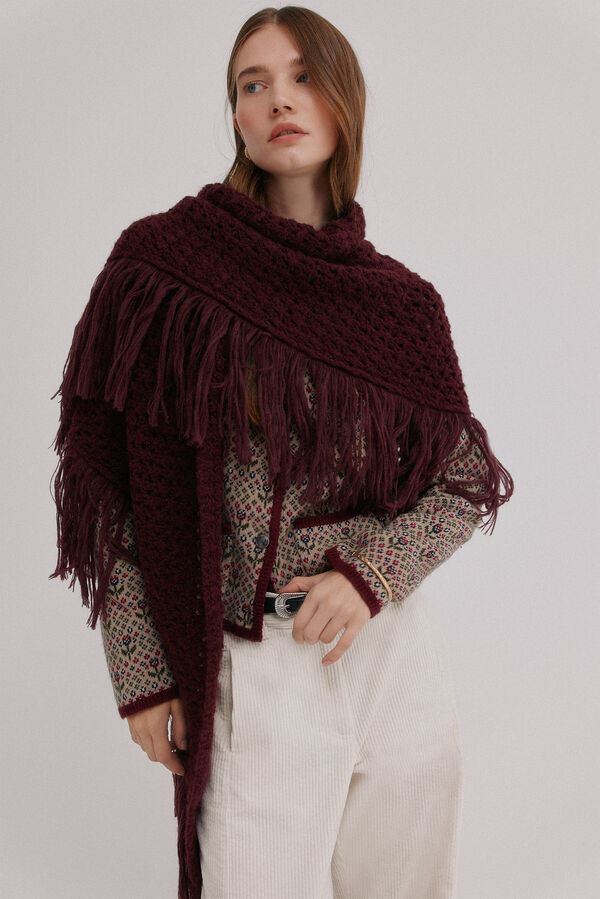 Hoss Intropia Nieves. Chal calado de flecos Beige