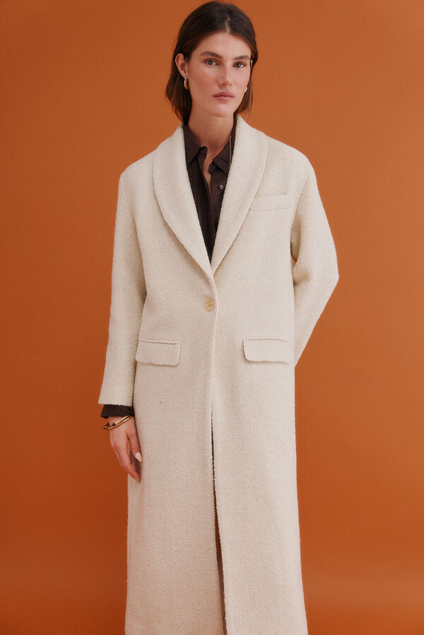 Hoss Intropia Fiamma. Abrigo con cuello solapa Marfil