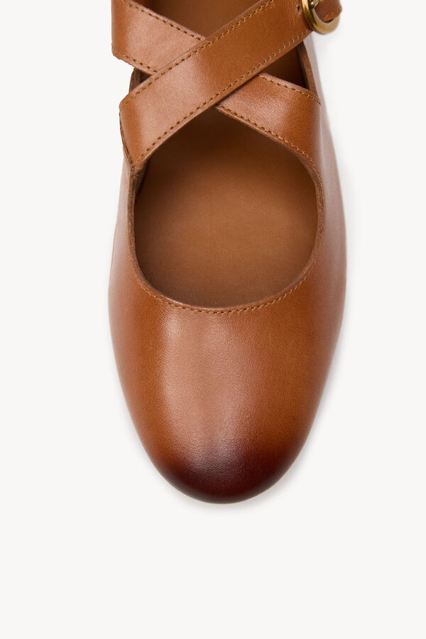 Hoss Intropia Lera. Bailarinas de piel cruzadas Marron oscuro