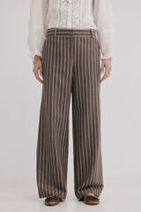 Hoss Intropia P&iacute;a. Pantalones de rayas Marron oscuro