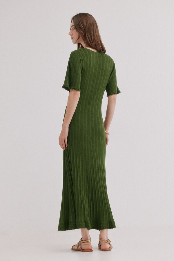 Hoss Intropia Anne. Vestido punto calado Kaki