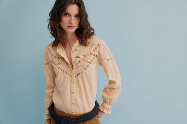 Hoss Intropia Chiara. Blusa rom&aacute;ntica Amarillo