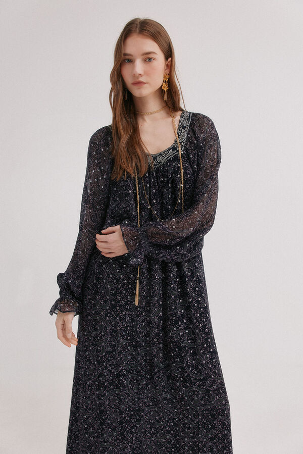 Hoss Intropia Aitana. Vestido con bordado Morado