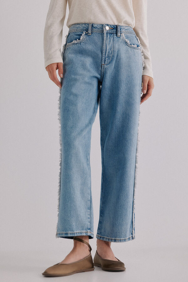 Hoss Intropia Berta. Vaqueros deshilachados Azul
