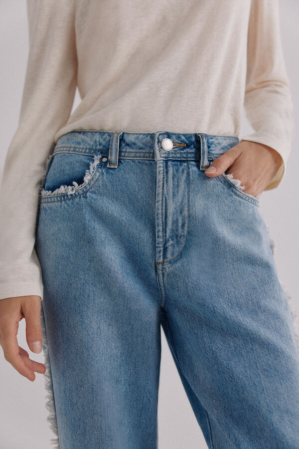 Hoss Intropia Berta. Vaqueros deshilachados Azul