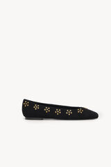 Hoss Intropia Maitane. Bailarinas de serraje con tachas Negro