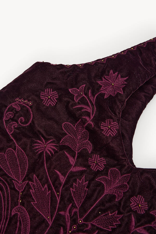 Hoss Intropia Nuria. Bolso hobo terciopelo bordado Granate