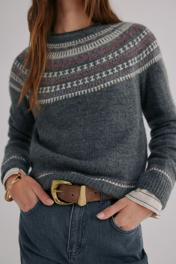 Hoss Intropia Nia. Jersey con motivos Estampado granate