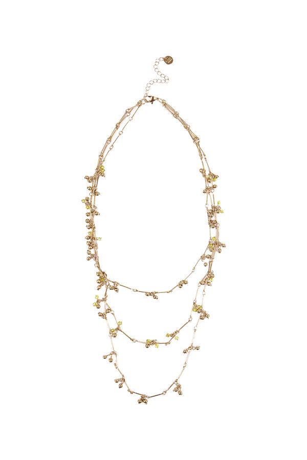 Hoss Intropia Leonor. Collar multitiras ba&ntilde;ado en oro Dorado