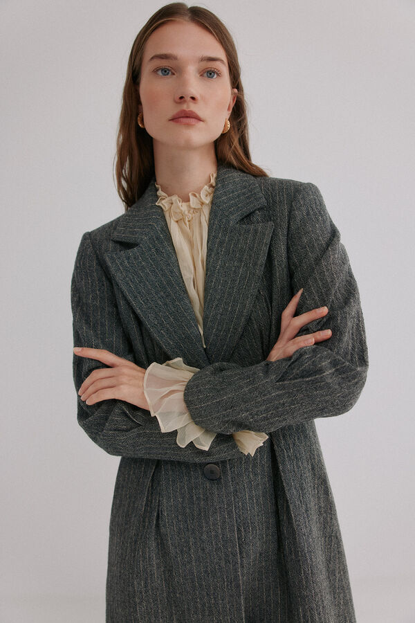 Hoss Intropia Fiona. Abrigo a rayas Gris