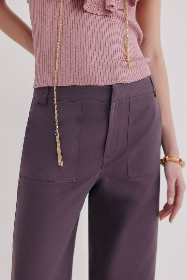 Hoss Intropia Palmira. Pantal&oacute;n corte recto Morado