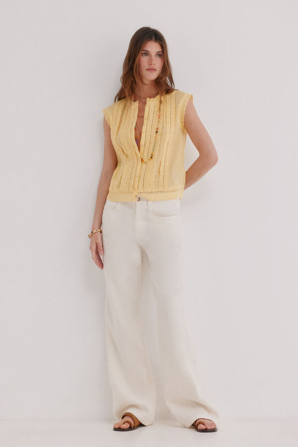 Hoss Intropia Paupa. Pantal&oacute;n de lino Blanco