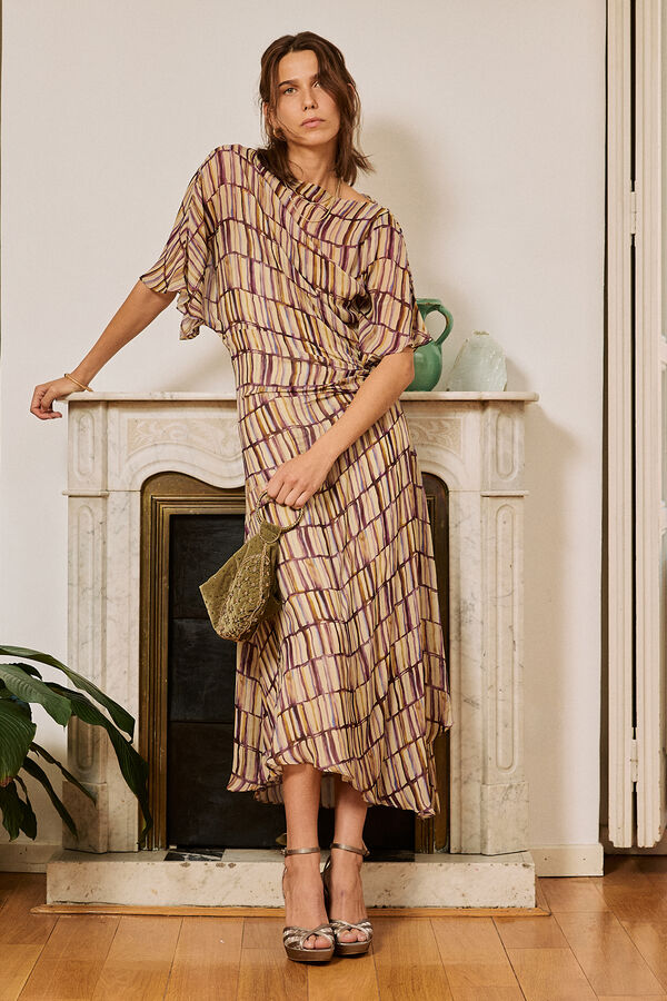 Hoss Intropia Aurora. Vestido estampado Beige