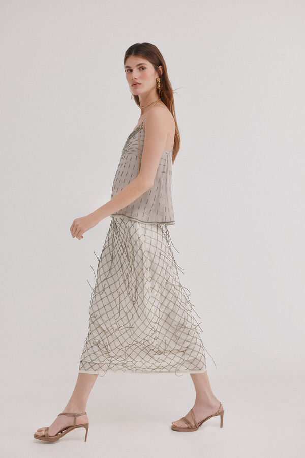 Hoss Intropia Ren&eacute;e. Falda bordada Blanco