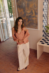 Hoss Intropia Ivetta. Top con volante Rosa