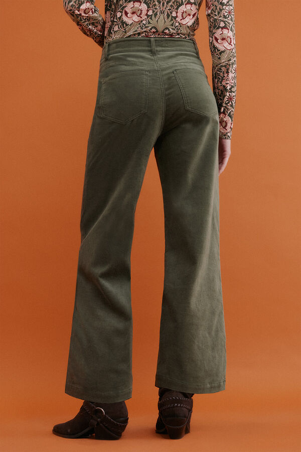 Hoss Intropia Paulette. Pantalón wide leg Kaki