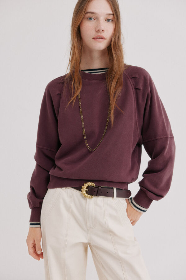 Hoss Intropia Maiara. Sudadera efecto lavado Vino