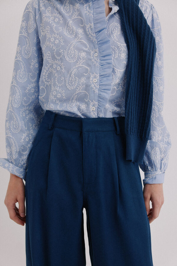 Hoss Intropia Petra. Pantalones corte ancho Azul marino